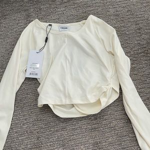 Gymshark Whitney Long Sleeve Crop Top - Unbleached